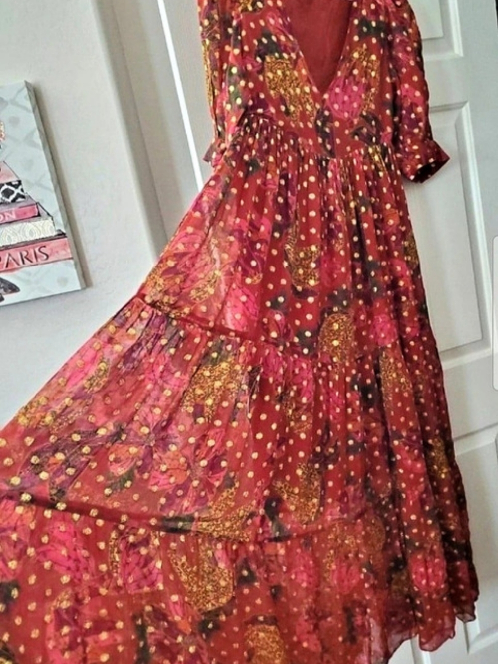 Farm Rio Tiered Maxi Dress Size Small - Picture 4 of 13